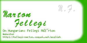 marton fellegi business card